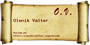 Olenik Valter névjegykártya